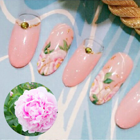 ご当地ネイル：上市町「シャクヤク」